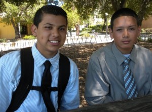 David Sanchez, left, and Ruben Tapia, first-year SMASH scholars at Stanford (Fensterwald photo).